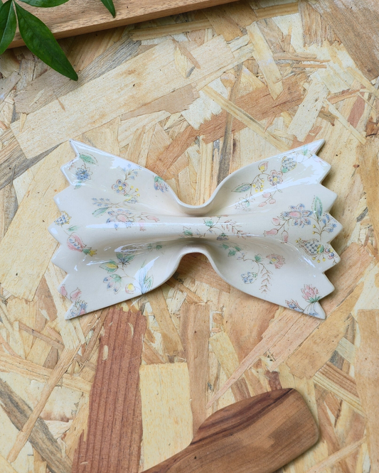 Farfalle céramique blanc imprimé bucolique