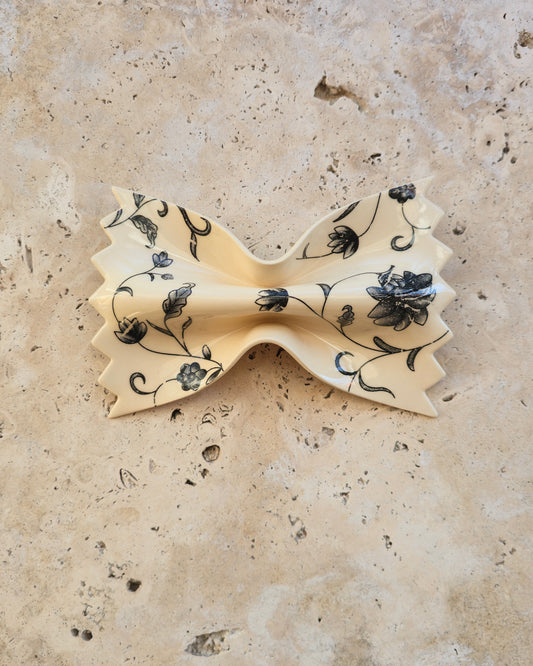 Farfalle imprimée fleurs noires