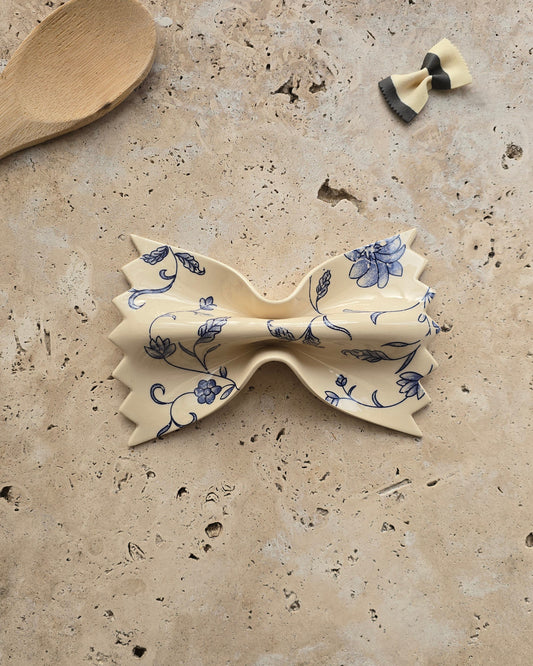 farfalle imprimée fleurs bleues