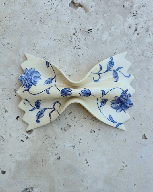 farfalle imprimée fleurs bleues